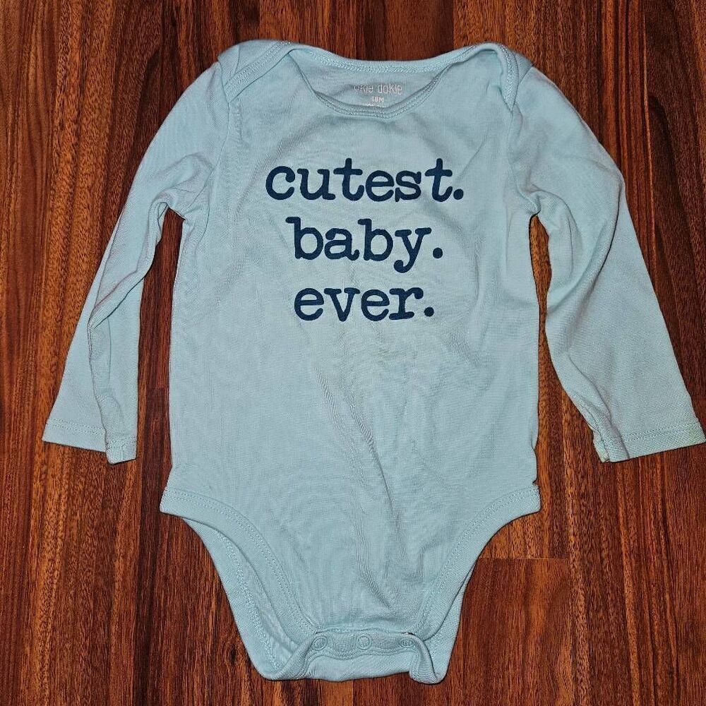 5 For $25 Okie Dokie Long Sleeve Blue Cotton Bodysuit Baby Size 18 Months